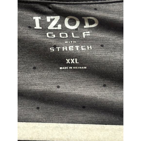 Men Izod Golf Performance Black Gray Polo‎ shirt Sz XXL Graphic PGA Richland TAG - Picture 3 of 11